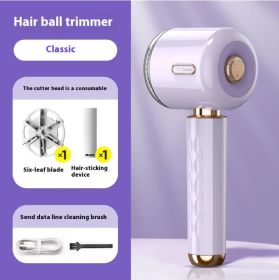 2-in-1 Rechargeable Hairball Trimmer, Lint Remover, Hair Ball Remover (Color: Purple, Type: Classic Style)