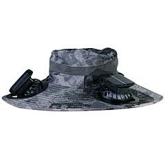 Outdoor Wide Brim Sun Hat With 2 Rechargeable Solar Powered Fans, 3 Speeds (Color: Dark Grey Ink)