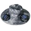 Outdoor Wide Brim Sun Hat With 2 Rechargeable Solar Powered Fans, 3 Speeds