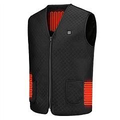 Heated Jacket Vest, Heated For Men, and Women (Color: Black, Size: 3XL)