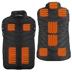 Heated Jacket Vest for Men, and Women with 3 Temperature Levels (Color: Black, Size: 2XL)