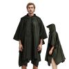 Unisex Hooded Rain Poncho With Pocket For Adults, 3-in-1, Waterproof With Hood