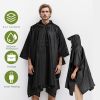 Unisex Hooded Rain Poncho With Pocket For Adults, 3-in-1, Waterproof With Hood