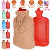 2L Hot Water Bottle with Plush Cover, Classic Natural Rubber Warmer