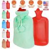 2L Hot Water Bottle with Plush Cover, Classic Natural Rubber Warmer