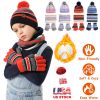 Winter Kids Knitted Hat, Scarf, and Gloves, 3Pcs Boys/Girls Winter Warm