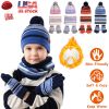 Winter Kids Knitted Hat, Scarf, and Gloves, 3Pcs Boys/Girls Winter Warm