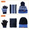 Winter Kids Knitted Hat, Scarf, and Gloves, 3Pcs Boys/Girls Winter Warm