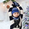 Winter Kids Knitted Hat, Scarf, and Gloves, 3Pcs Boys/Girls Winter Warm