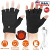 USB Wool Heated Gloves, Half Fingerless Gloves, Electric Heated