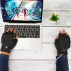 USB Wool Heated Gloves, Half Fingerless Gloves, Electric Heated