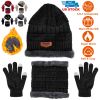 Winter Knitted Hat, Scarf, and Gloves, 3Pcs for Men, and Women