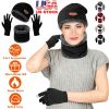 Winter Knitted Hat, Scarf, and Gloves, 3Pcs for Men, and Women