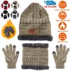 Winter Knitted Hat, Scarf, and Gloves, 3Pcs for Men, and Women