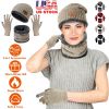 Winter Knitted Hat, Scarf, and Gloves, 3Pcs for Men, and Women