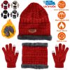 Winter Knitted Hat, Scarf, and Gloves, 3Pcs for Men, and Women