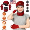 Winter Knitted Hat, Scarf, and Gloves, 3Pcs for Men, and Women