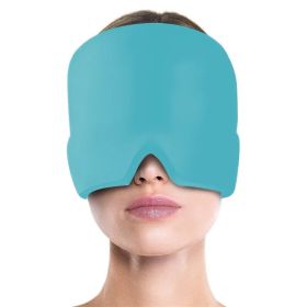 Migraine Relief Hat, Cold Therapy, Head Wrap Ice Pack Mask For Puffy Eyes (Color: Blue)