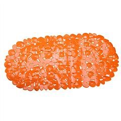 Non-Slip Bath Mat, and Shower Mat, Anti-Bacterial with Suction Cups (Color: Orange)