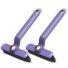 2 Pack Multi-Function Rotating Cleaning Brush, Stiff Bristle Brush Gap Cleaner (Color: Purple)