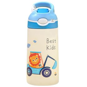 Insulated Stainless Steel Water Bottle, Leak-proof for Kids with Straw (Size: Digger)