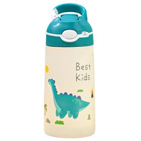 Insulated Stainless Steel Water Bottle, Leak-proof for Kids with Straw (Size: Dinosaur)