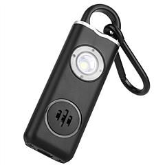 Personal Safety Alarm, Portable 130dB Self-defense Siren with Strobe Light (Color: Black)