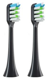 2pcs x Tooth Brush Heads with Soft Bristle for SOOCAS X3/X3U/X5 (Color: Black)