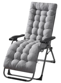 Chaise Lounger Cushion for Recliner Chair (Color: Grey)