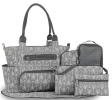 Baby Nappy Diaper Bags Set for Mom/Dad, Multifunctional with Bottle Bag