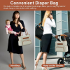 Baby Nappy Diaper Bags Set for Mom/Dad, Multifunctional with Bottle Bag