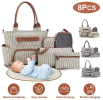 Baby Nappy Diaper Bags Set for Mom/Dad, Multifunctional with Bottle Bag