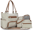 Baby Nappy Diaper Bags Set for Mom/Dad, Multifunctional with Bottle Bag