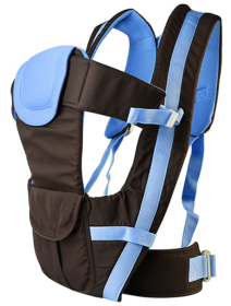 Baby Carrier Breathable Adjustable Wrap, Sling Backpack Front/Back for Infant (Color: Blue)