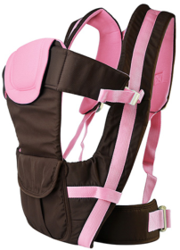 Baby Carrier Breathable Adjustable Wrap, Sling Backpack Front/Back for Infant (Color: Pink)