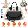 Baby Nappy Diaper Bag with 6 Pockets, Burp Cloth, and Detachable Small Bag