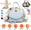 Baby Nappy Diaper Bag with 6 Pockets, Burp Cloth, and Detachable Small Bag