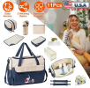 Baby Nappy/Diaper Bags Set, Multifunctional Shoulder Bags, 11Pcs for Mom/Dad