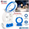 Desk Cooling Fan with 180° Adjustable LED Lamp, Emergency Flashlight Torch