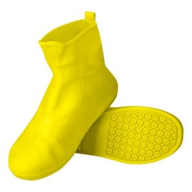 Waterproof Shoe Covers, Reusable, Not-Slip, Foldable, TPE Rubber Shoe Protectors (Color: Yellow, Size: Medium)