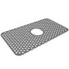 Silicone Grid Sink Mat with Central Drain Hole, Non-Slip, Sink Protector