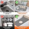 Silicone Grid Sink Mat with Central Drain Hole, Non-Slip, Sink Protector