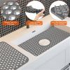 Silicone Grid Sink Mat with Central Drain Hole, Non-Slip, Sink Protector