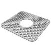 Silicone Grid Sink Mat with Central Drain Hole, Non-Slip, Sink Protector