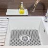 Silicone Grid Sink Mat with Central Drain Hole, Non-Slip, Sink Protector