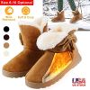 Women Ladies Snow Boots, Super Soft Fabric, Mid-Calf Plush Warm Lining