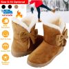 Women Ladies Snow Boots, Super Soft Fabric, Mid-Calf Plush Warm Lining