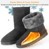 Women's Snow Boots, Waterproof Faux Suede, Mid-Calf, Fur Warm Lining