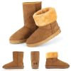 Women's Snow Boots, Waterproof Faux Suede, Mid-Calf, Fur Warm Lining