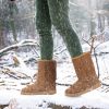 Women's Snow Boots, Waterproof Faux Suede, Mid-Calf, Fur Warm Lining